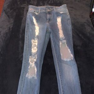 Distressed jeans